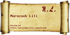 Marecsek Lili névjegykártya